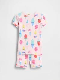 Baby & Toddler Organic Brushed Cotton Ice Cream PJ Short Set