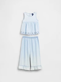 Baby & Toddler Eyelet Denim Outfit Set
