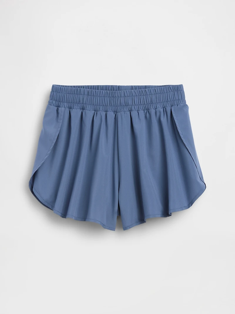 Kids Quick-Dry Butterfly-Hem Run Shorts