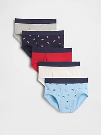 Kids Organic Stretch Cotton Americana Briefs (5-Pack)