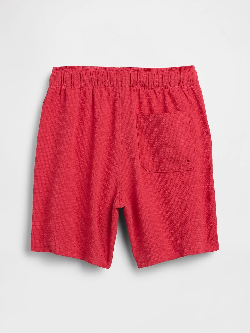 Kids 5" Seersucker Swim Trunks