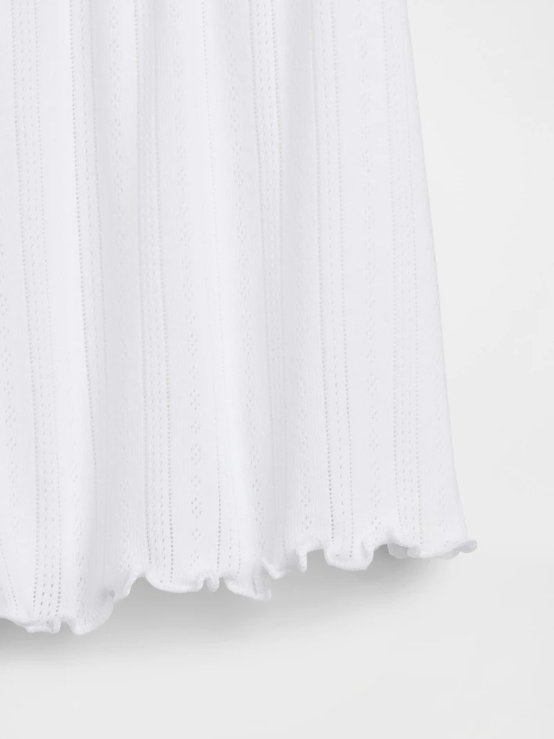 Pointelle Lettuce-Hem PJ Shorts