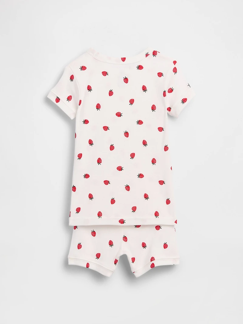 Baby & Toddler Organic Brushed Cotton Strawberry PJ Short Set