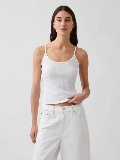 Pointelle Crop Cami