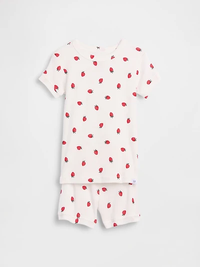Baby & Toddler Organic Brushed Cotton Strawberry PJ Short Set