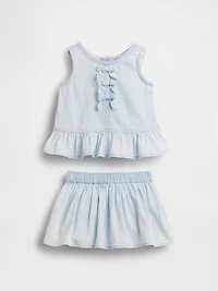 Baby Denim Bow Outfit Set