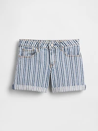 Kids Denim Stripe Midi Shorts