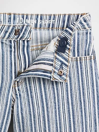 Kids Denim Stripe Midi Shorts