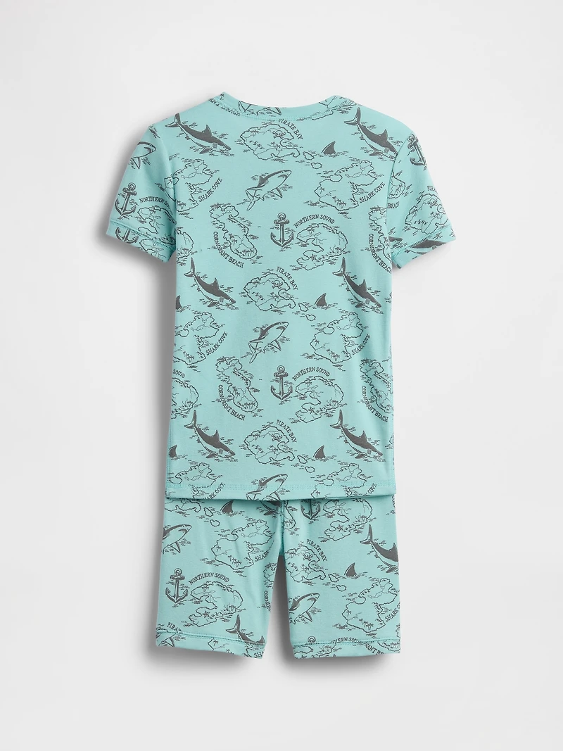 Kids Organic Brushed Cotton Pirate Map PJ Short Set