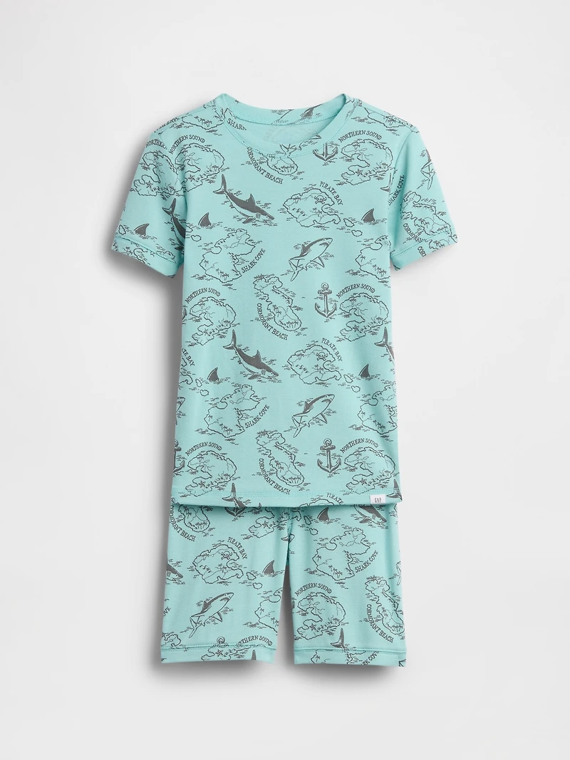 Kids Organic Brushed Cotton Pirate Map PJ Short Set