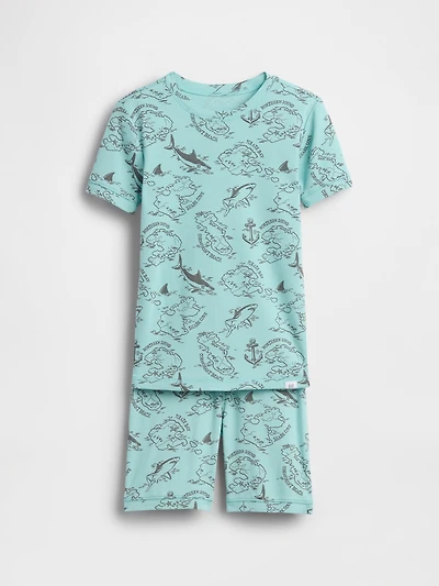 Kids Organic Brushed Cotton Pirate Map PJ Short Set