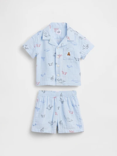Baby Cotton Gauze Cabana Outfit Set