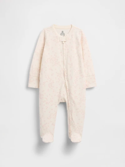 Baby Organic Cotton Floral Footed One-Piece