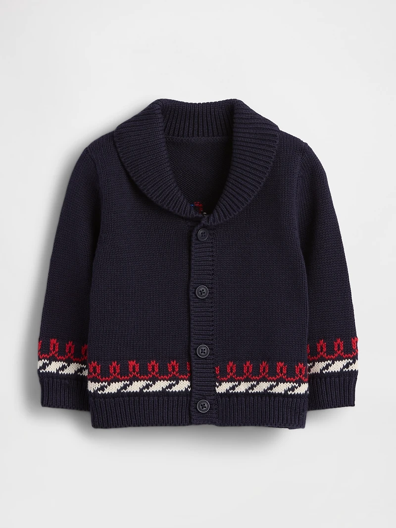 Baby Nautical Shawl Cardigan Sweater