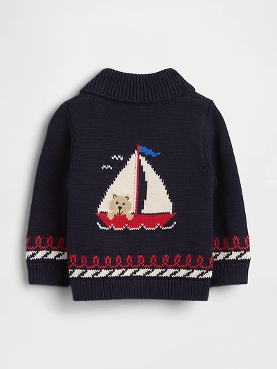 Baby Nautical Shawl Cardigan Sweater
