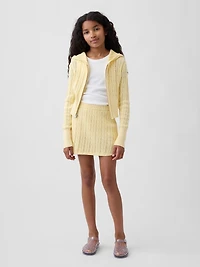 Kids Cable-Knit Sweater Zip Hoodie