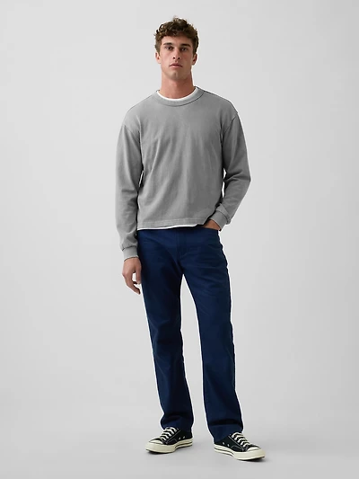 Linen-Cotton Relaxed Straight Pants