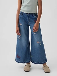 Kids Low Rise Embroidered Baggy Jeans