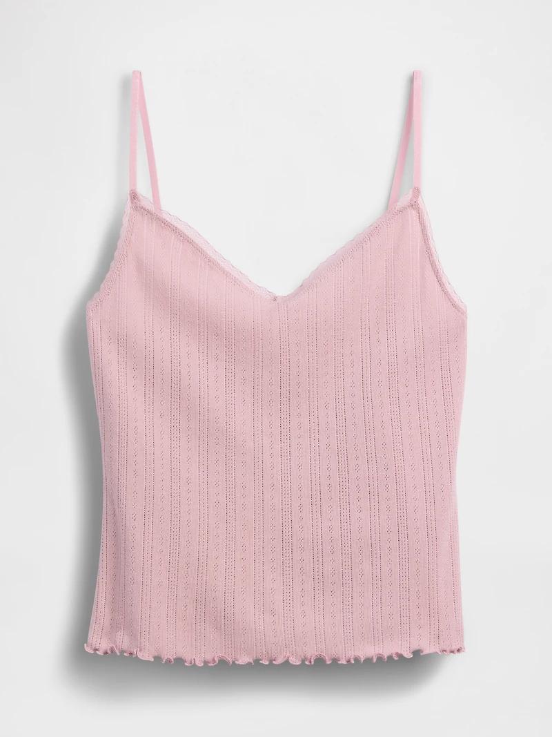 Pointelle Lettuce-Hem PJ Cami
