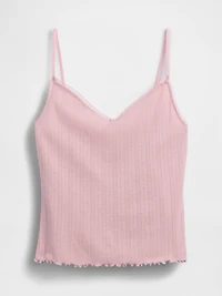 Pointelle Lettuce-Hem PJ Cami