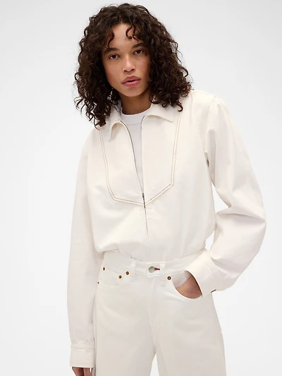 Gap × Victoria Beckham Denim Zip Shirt