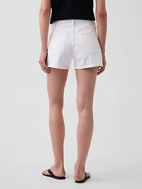 3.5" High Rise Relaxed Straight Denim Shorts