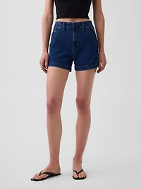 3.5" High Rise Sailor Relaxed Straight Denim Shorts