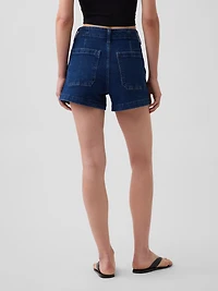 3.5" High Rise Sailor Relaxed Straight Denim Shorts