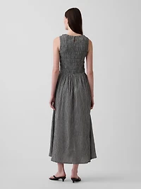 Gingham Smocked Drop-Waist Maxi Dress