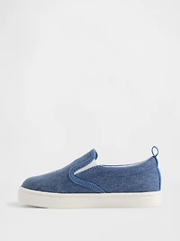 Toddler Denim Brannan Bear Slip-On Sneakers