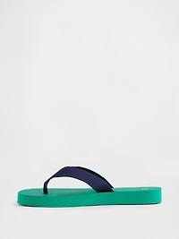 Canvas Platform Flip Flops