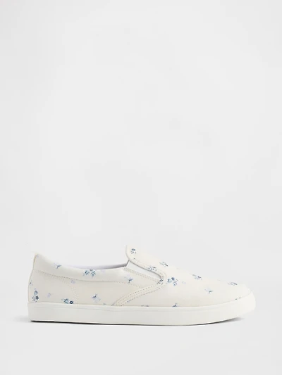 Kids Floral Slip-On Sneakers