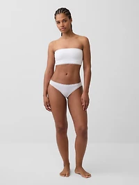 Organic Stretch Cotton Lace-Trim Bikini