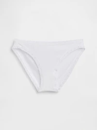 Organic Stretch Cotton Lace-Trim Bikini