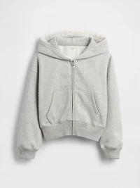 Kids VintageSoft Relaxed Lace-Trim Zip Hoodie