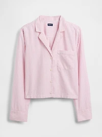 Poplin Oversized Crop PJ Shirt