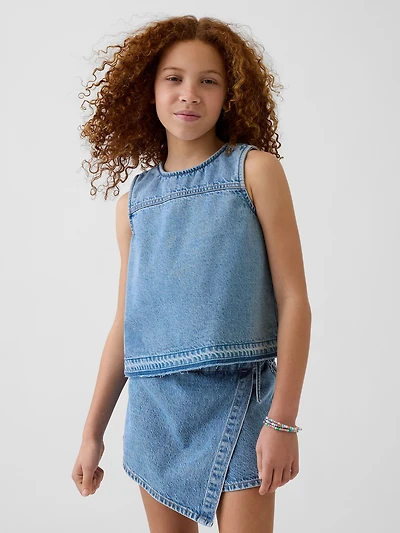 Kids Denim Shell Tank Top