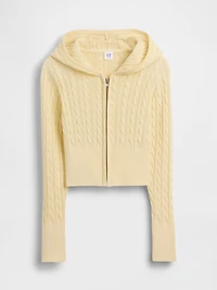 Kids Cable-Knit Sweater Zip Hoodie