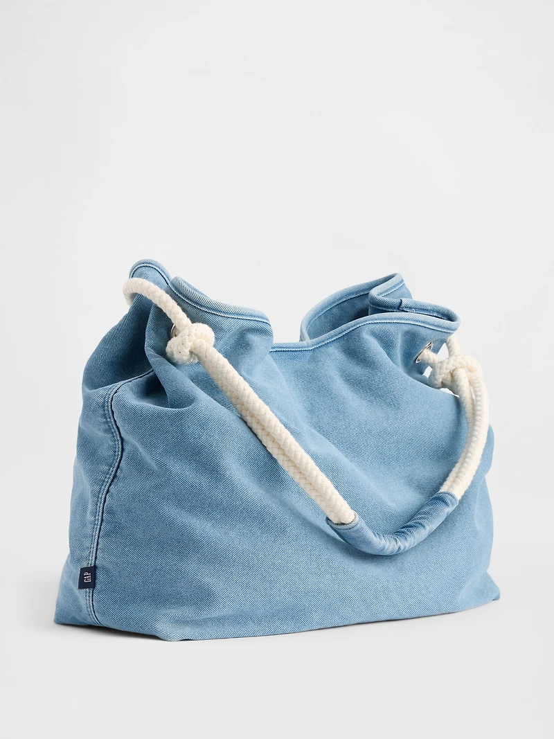 Denim Rope Bucket Bag