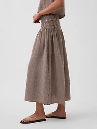 Cotton Gauze Smocked-Waist Maxi Skirt
