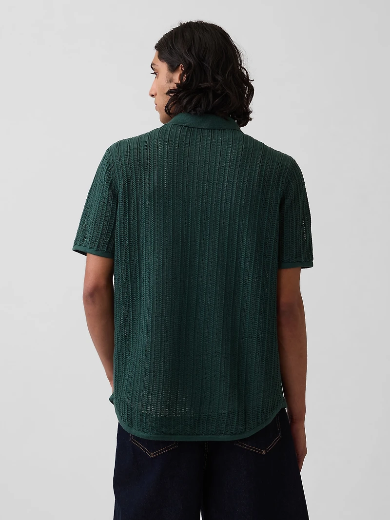 Textured Relaxed Sweater Shirt