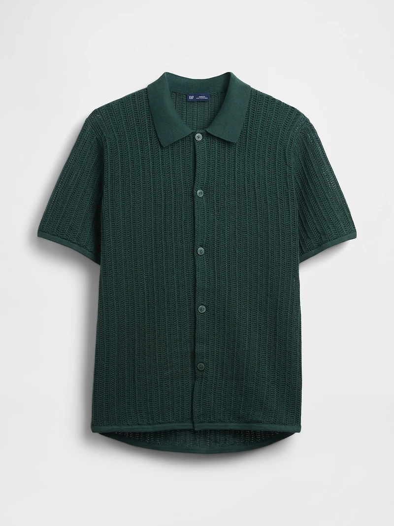 Textured Relaxed Sweater Shirt