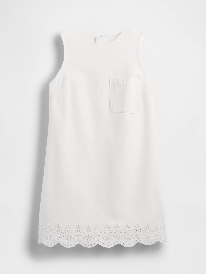 Eyelet Hem Mini Shift Dress