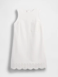 Eyelet Hem Mini Shift Dress
