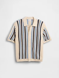Kids Crochet Stripe Sweater Shirt
