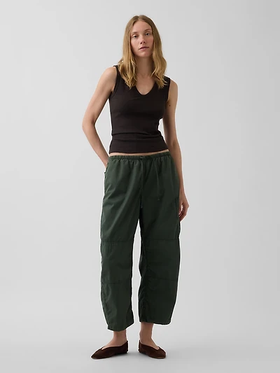 Mid Rise Twill Easy Barrel Utility Pants
