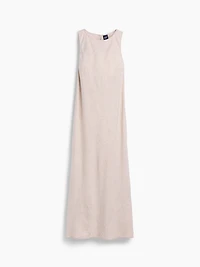 Linen-Blend Maxi Shift Dress