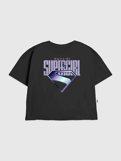 Kids Supergirl Purple Logo Graphic T-Shirt