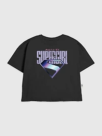 Kids Supergirl Purple Logo Graphic T-Shirt