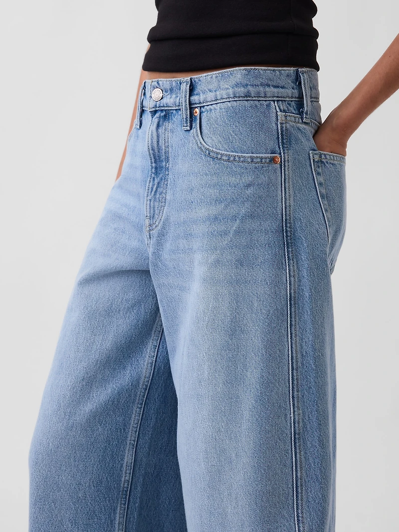 Mid Rise Baggy Taper Jeans